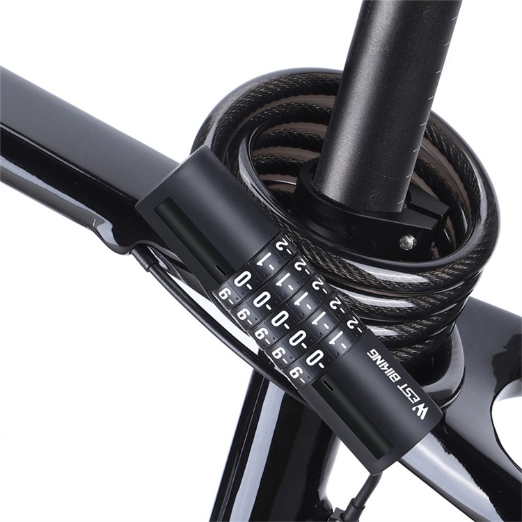 5-Stelliges Code Fahrradschloss Velo Zahlenschloss - Schwarz