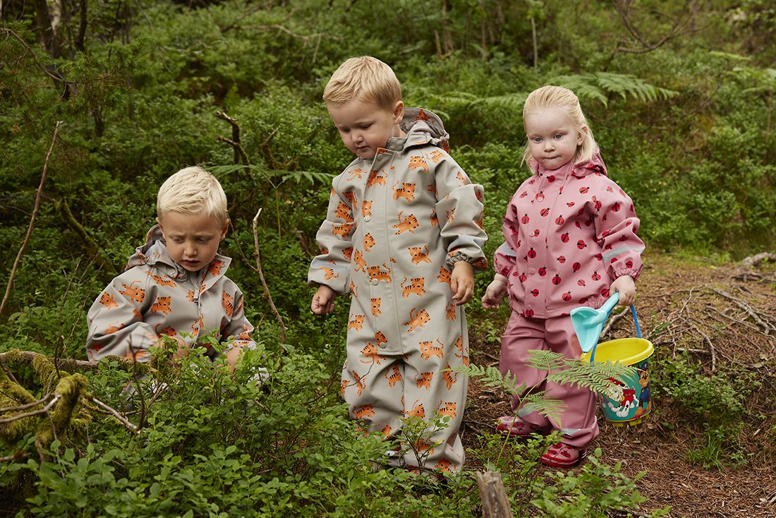 Regndress med fôr og print Pøse