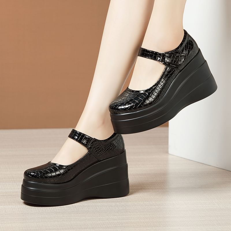 Obelie - Mary Jane pumps met plateauzool en sleehak