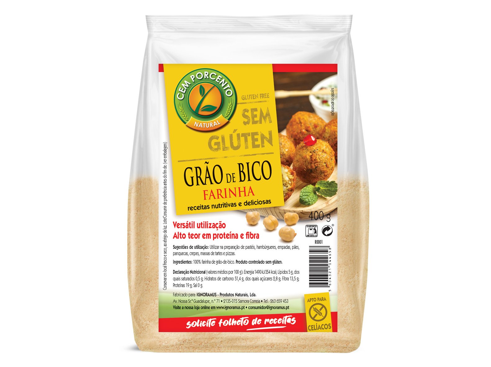 FARINHA CEM PORCENTO GRÃO SEM GLÚTEN 400G