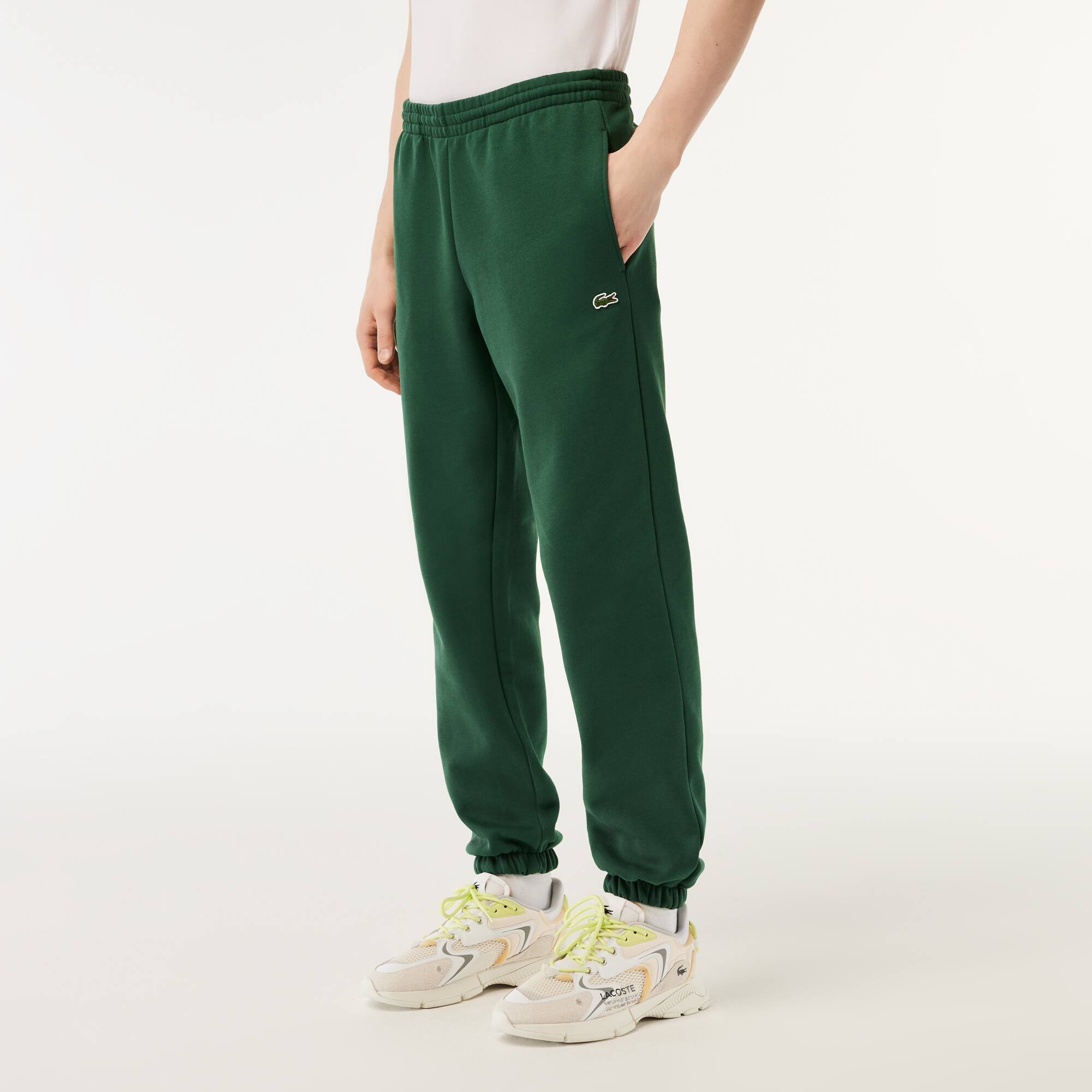 Herren LACOSTE Trainingshose aus aufgerautem Fleece Trainingshosen - Grün - Lacoste - Herren