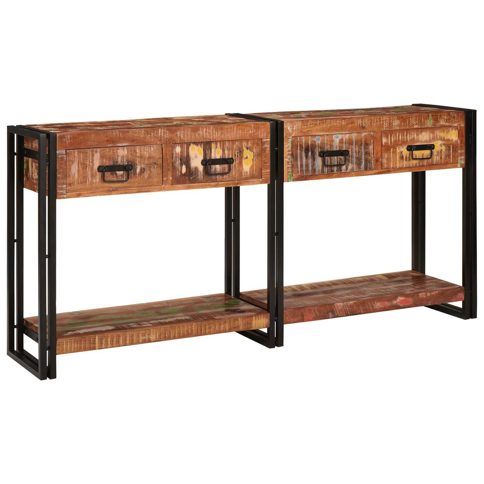 vidaXL Consoletafelset met lades 2 st. Multicolor