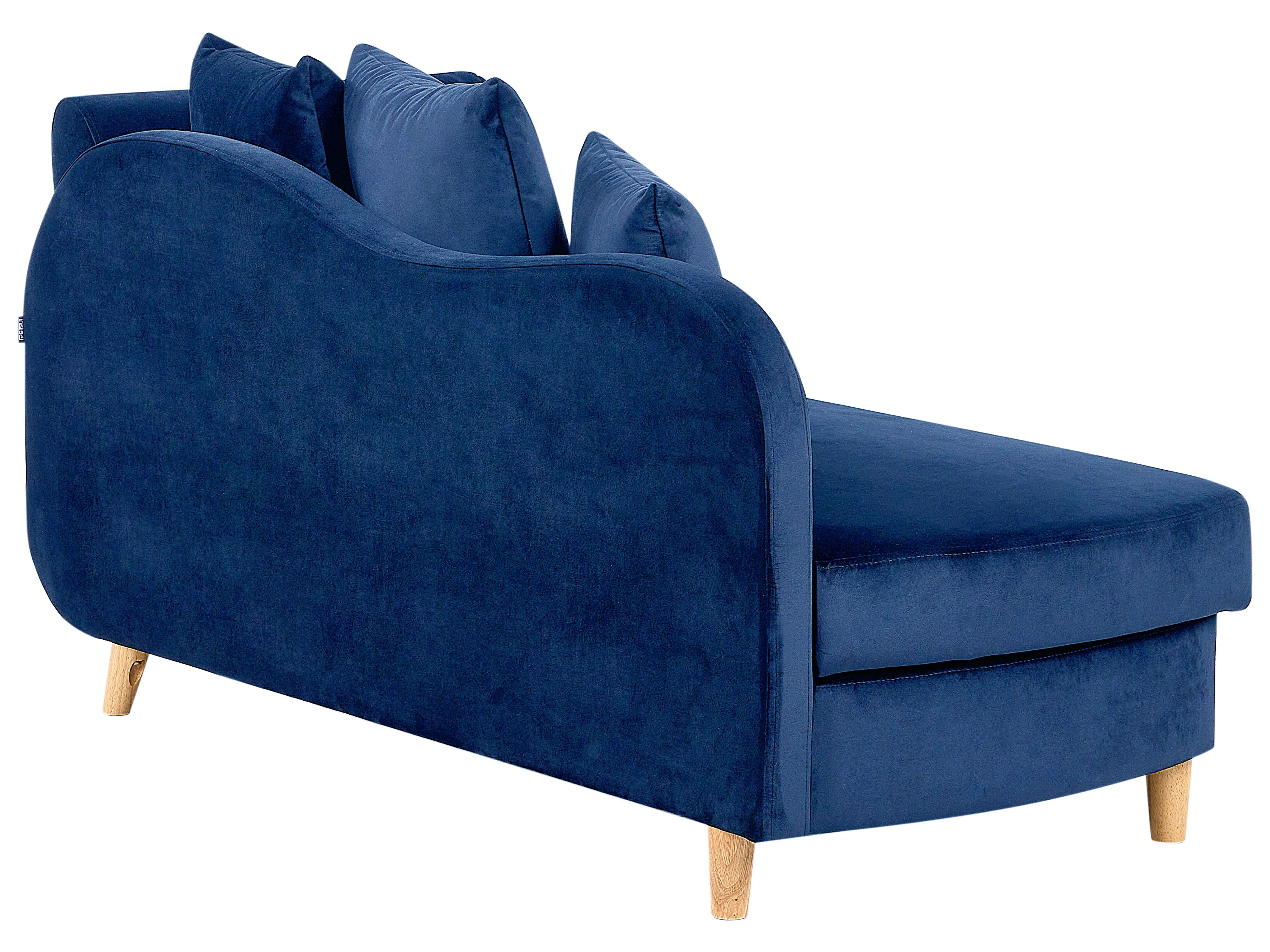 Rechtszijdige chaise longue MERI Fluweel Marineblauw met opbergruimte