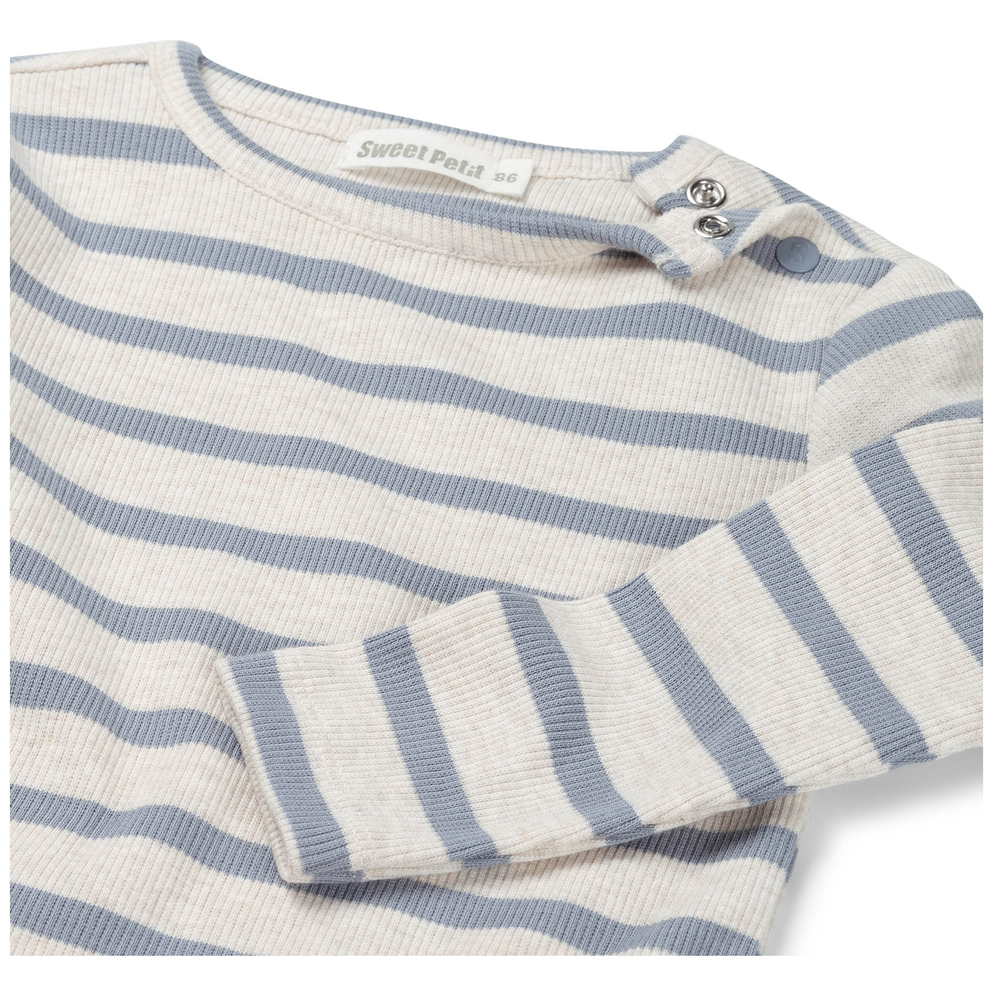 Sweet Petit baby shirt Sepp lange mouwen strepen blauw