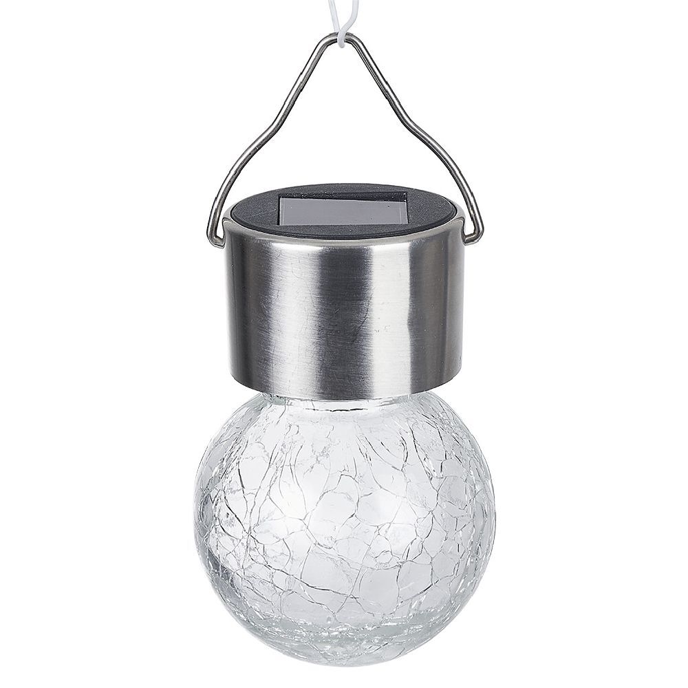 Lampe solaire verre froissé à suspendre