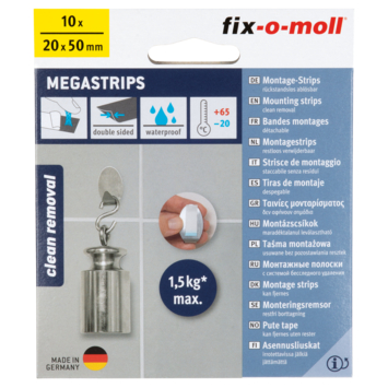 MEGASTRIPS zelfklevend wit 50x20mm 10 stuks