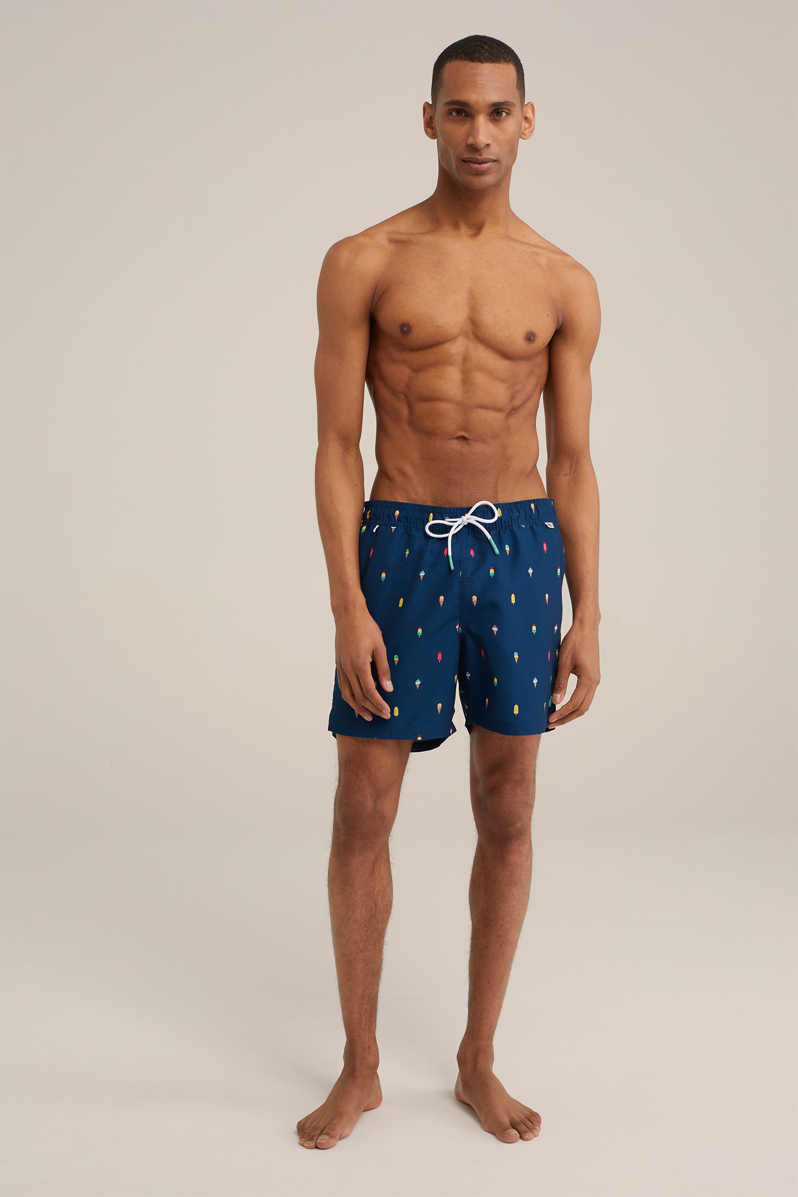 zwemshort met dessin WE Fashion Donkerblauw