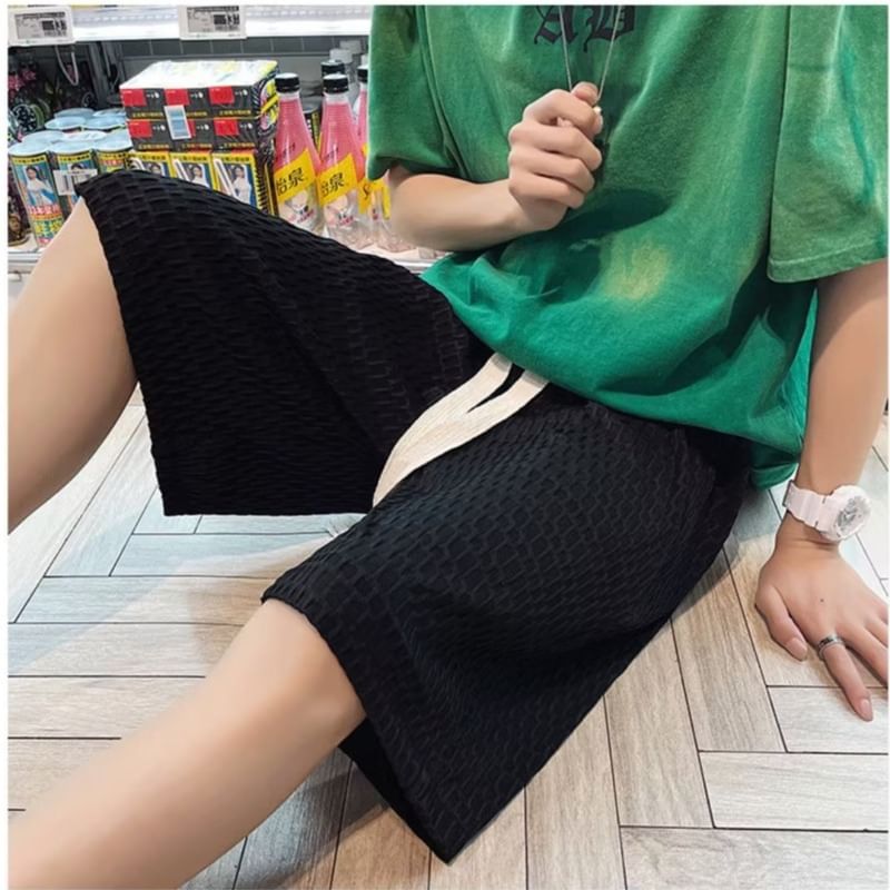 Urtishia - Wafel-sweatshort met trekkoord