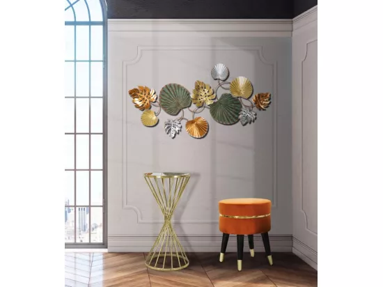 Table basse - Table basse ronde en métal doré et verre - Dimensions Ø 35x70 cm - Design luxueux et glamour - Parfaite pour embellir votre intérieur