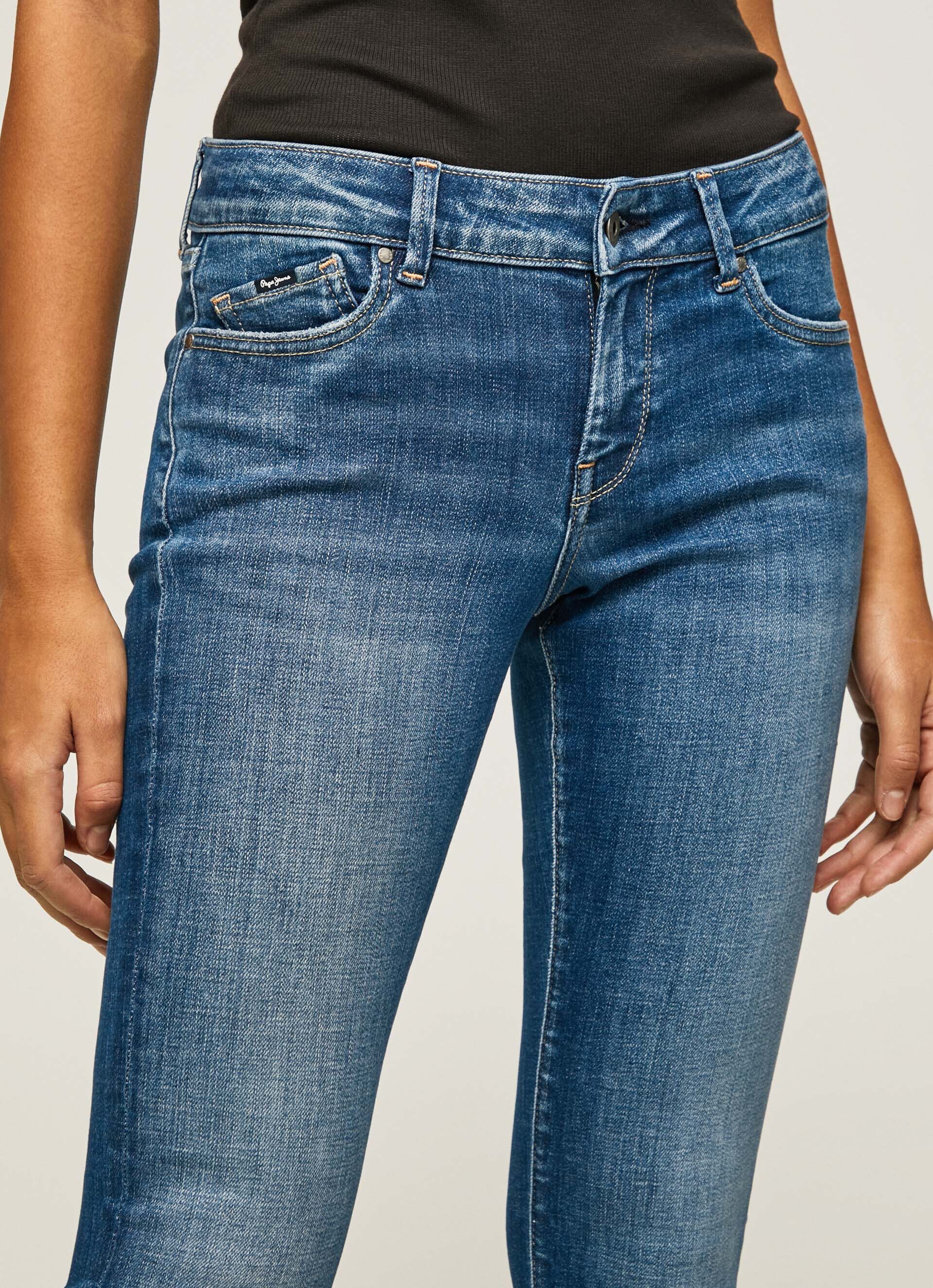 Calça jeans skinny pixie de comprimento médio - jeans