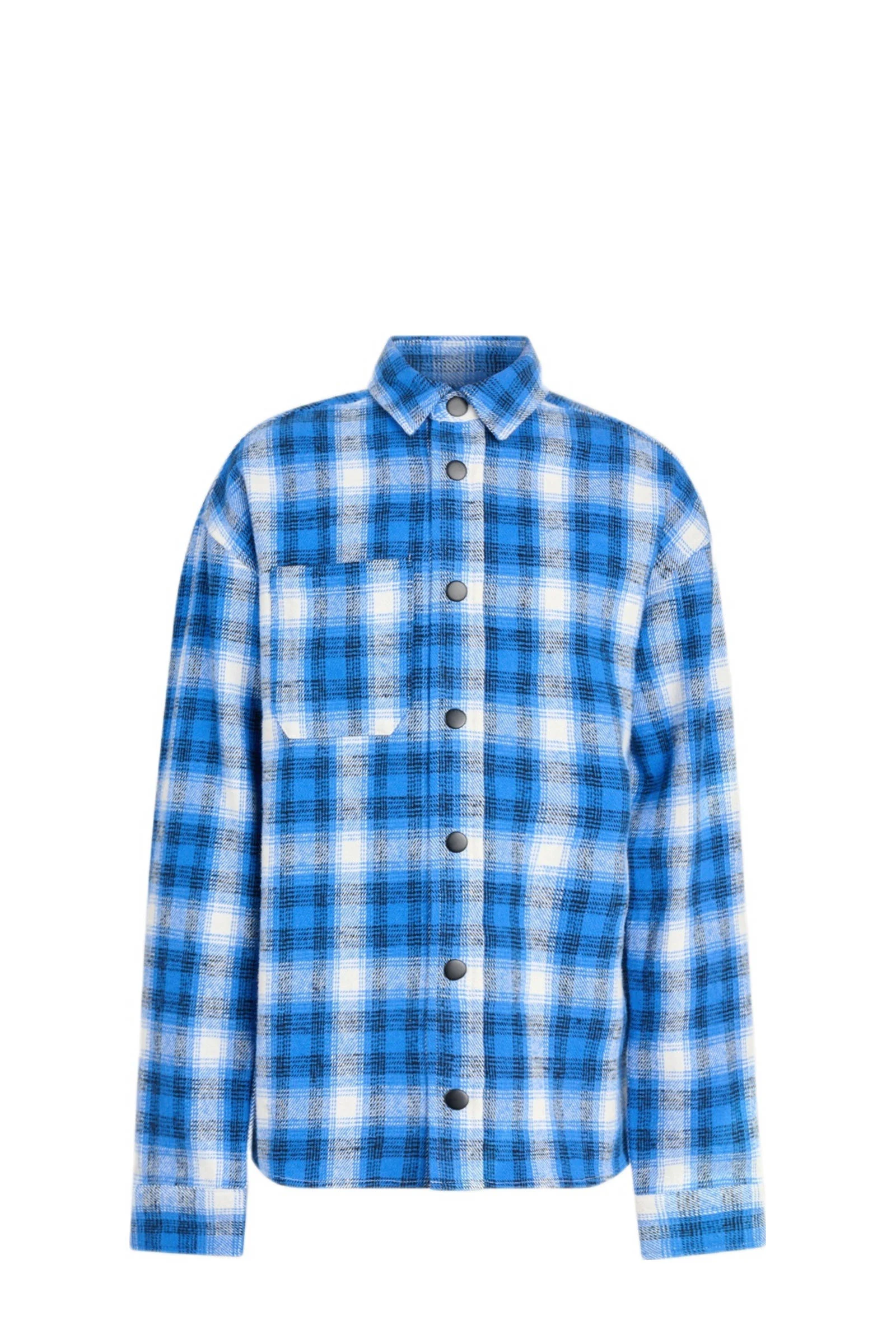 Shoeby overshirt met ruit dessin blau/wit