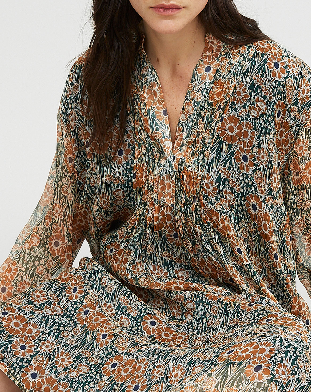 Chloé Stora Robe 100% Soie Nils verte