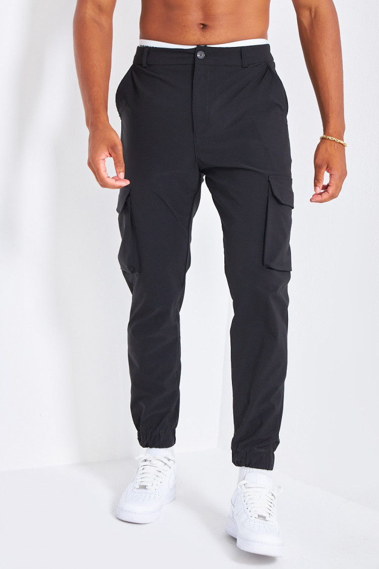 Jogger pant noir cargo