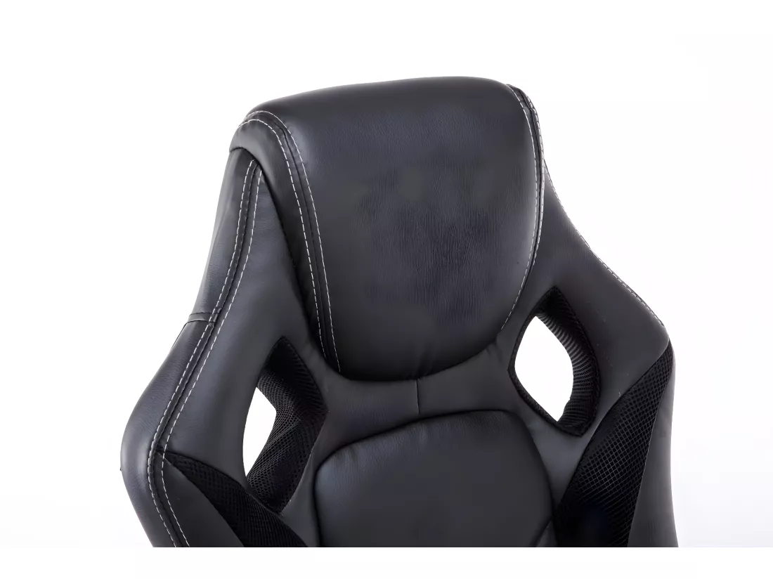 Chaise de bureau - Similicuir & Plastique - Noir - Magnus