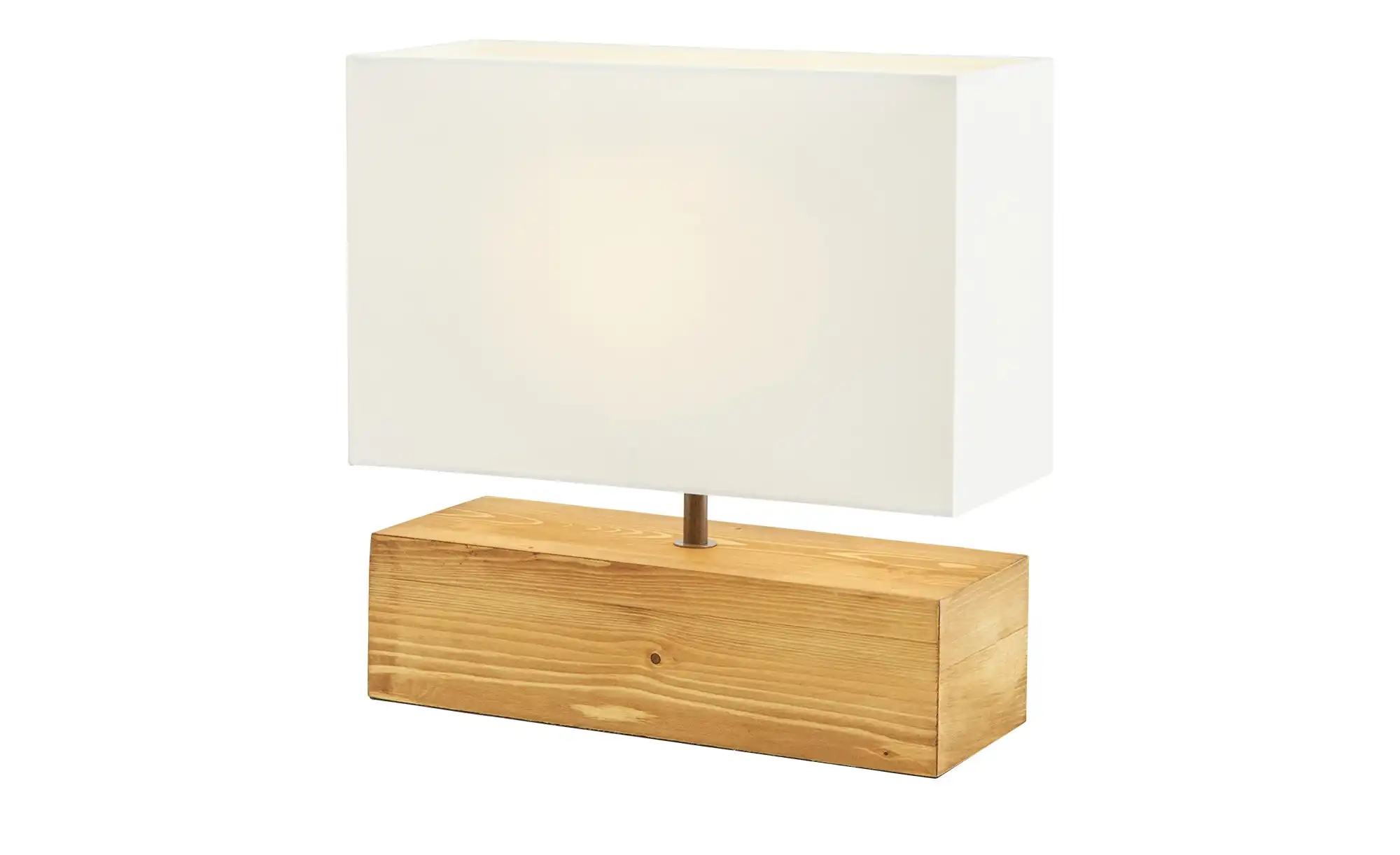 Trio Tischleuchte, 1-flammig, Holz/ Stoffschirm weiß
