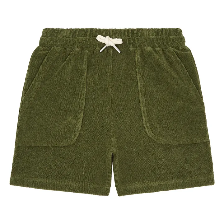 Hundred Pieces Short Éponge Coton Bio | Vert kaki
