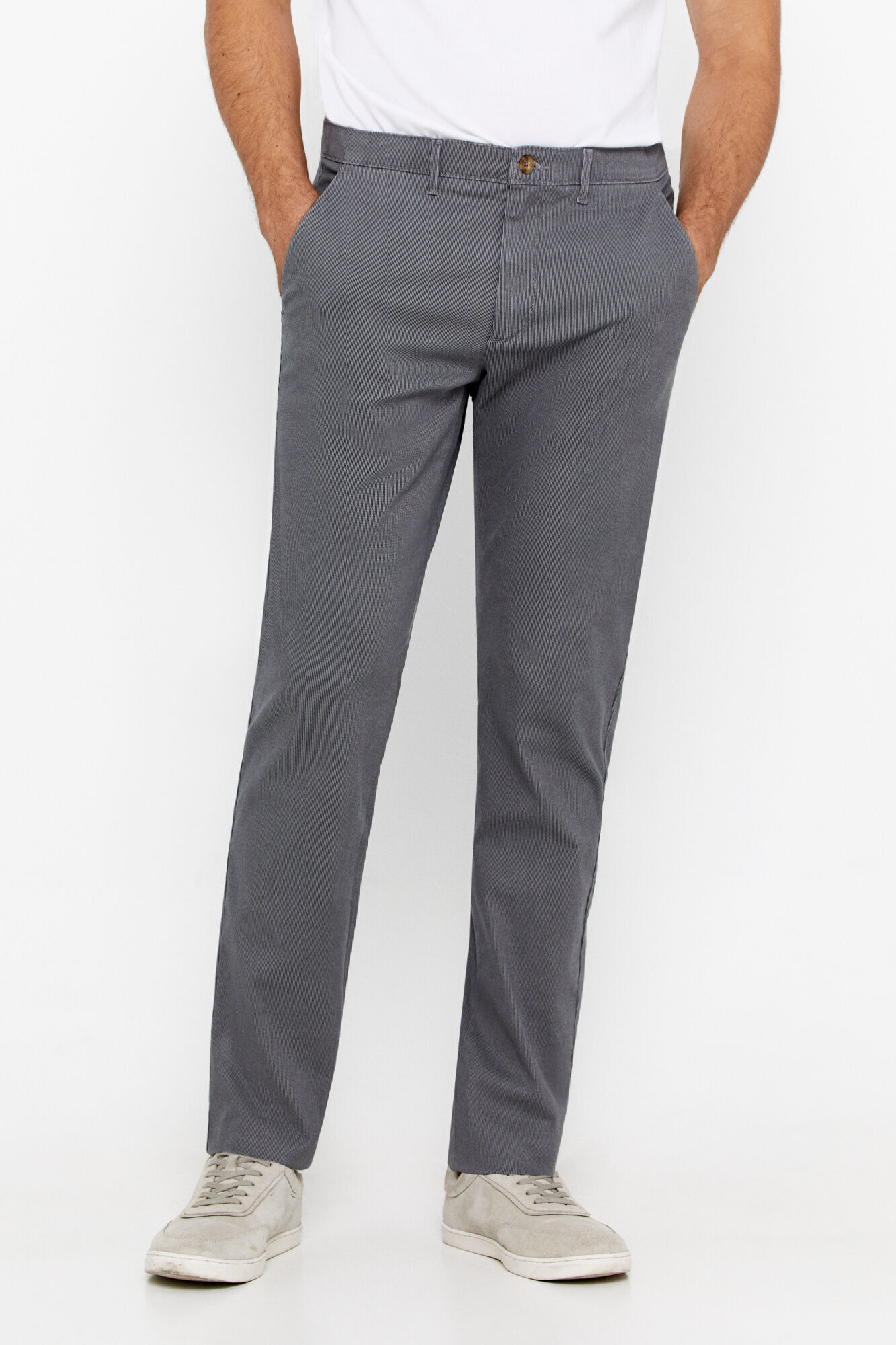 Calça chino estampada de corte slim
