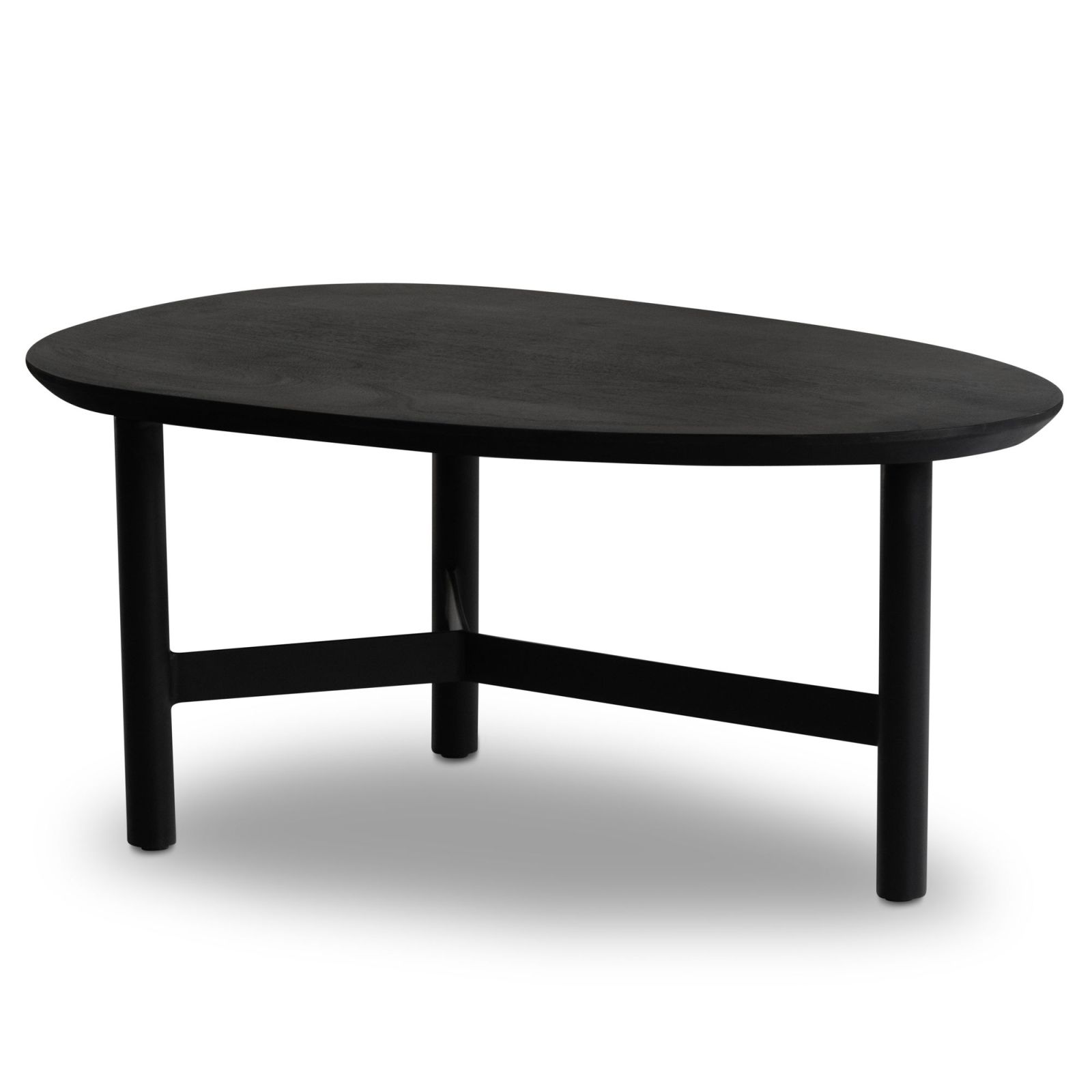 Couchtisch - schwarz - Massivholz - Eisen - 86 cm