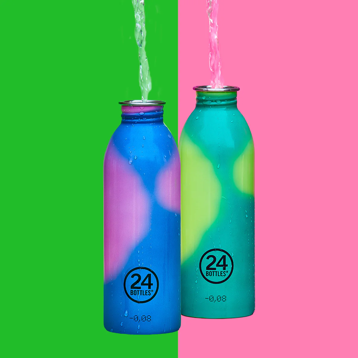 24Bottles  REACTIVE Urban flaske pink/blå - 500 ml.