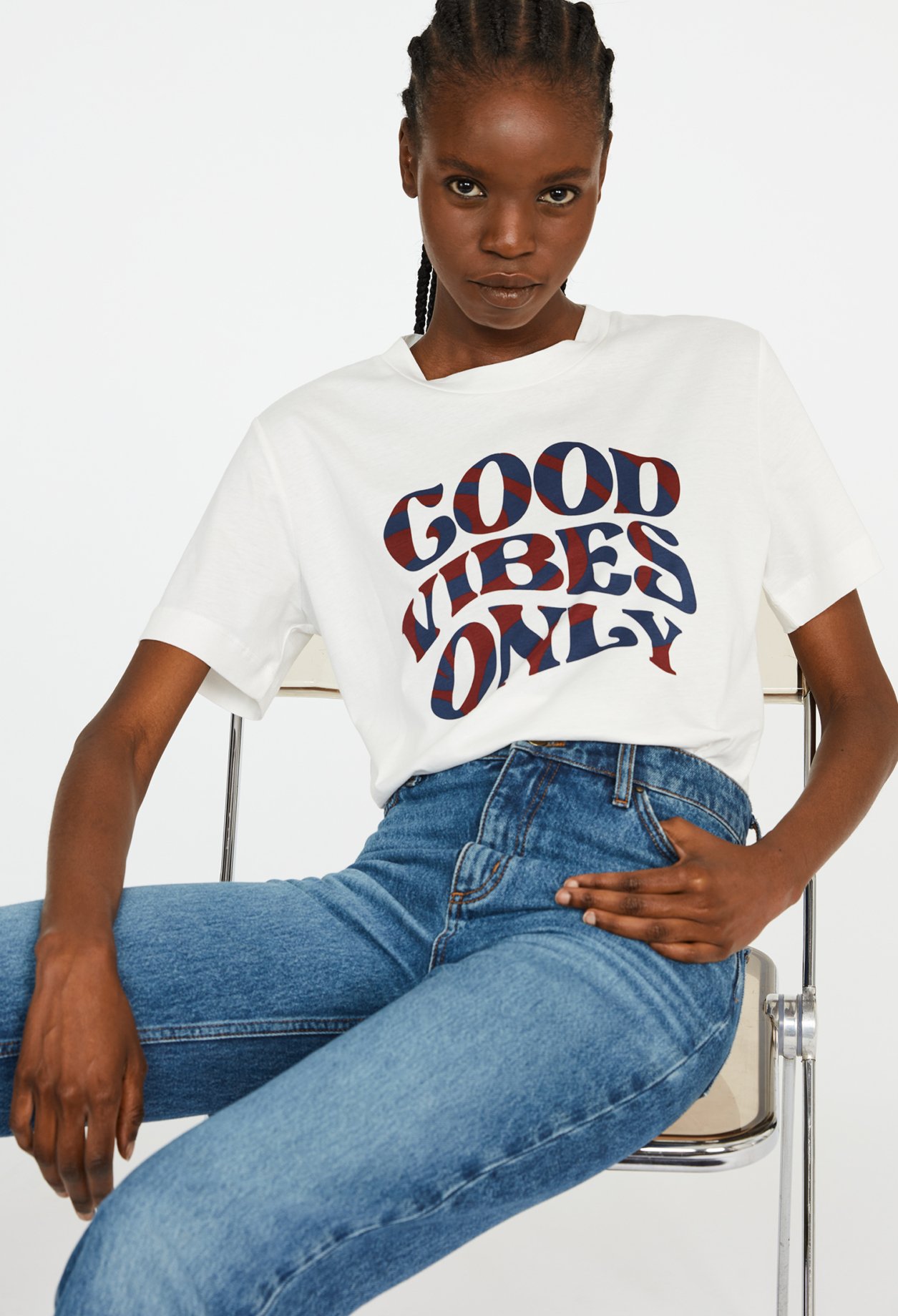 T-shirt blanc serigraphie coton