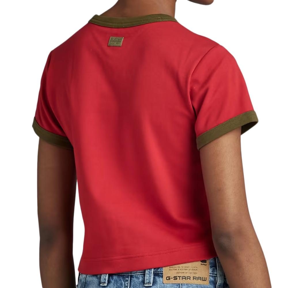 T-shirt Rouge Femme G-Star Raw Ringer Baby