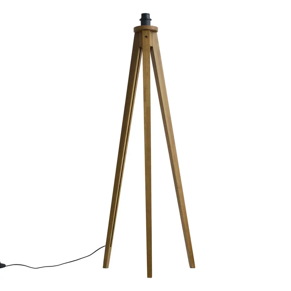 Qazqa vloerlampen tripod_classic bruin e27