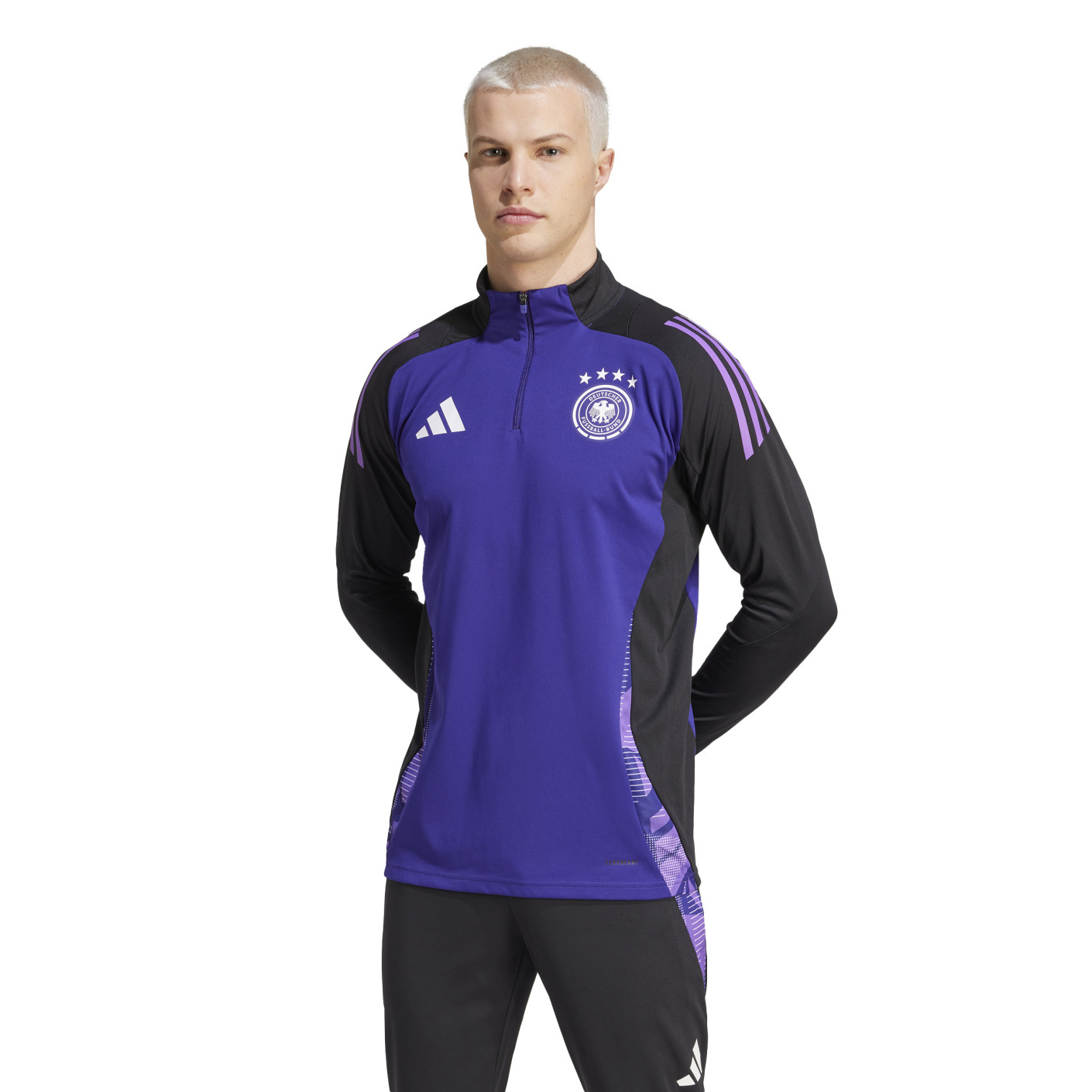 Adidas Duitsland Trainingstrui 1/4-Zip 2024-2026 Paars Zwart Wit