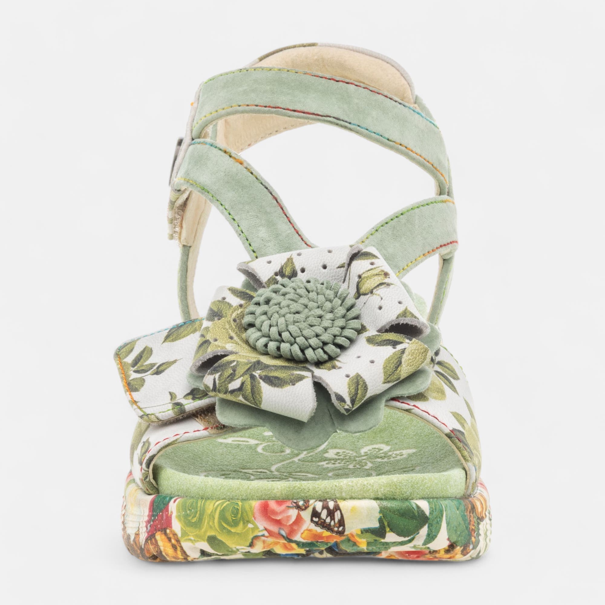 Sandales Femme en cuir vert