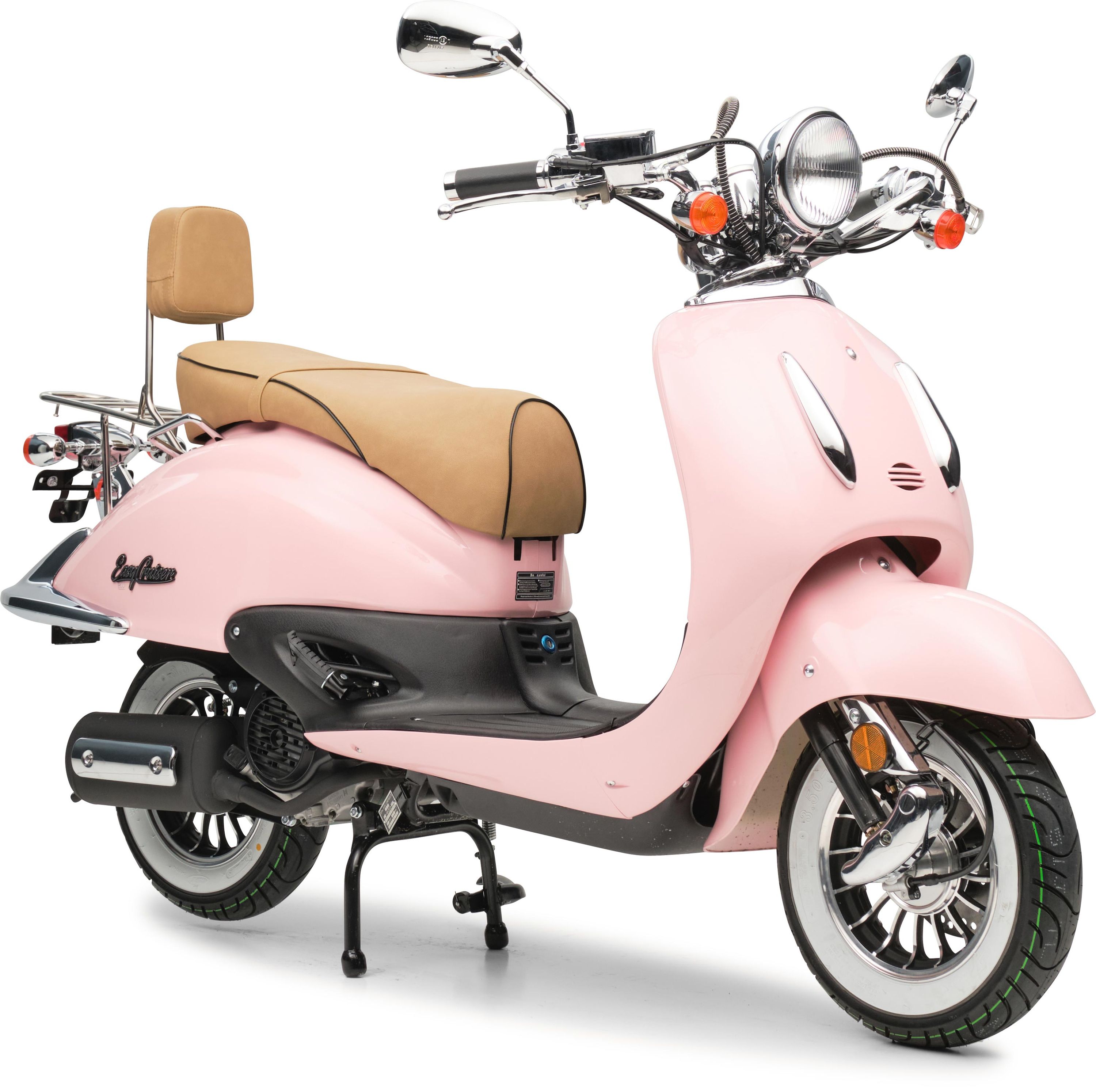 Motorroller Retro EasyCruiser Eco Rosa 50ccm 45 kmh Moped Scooter