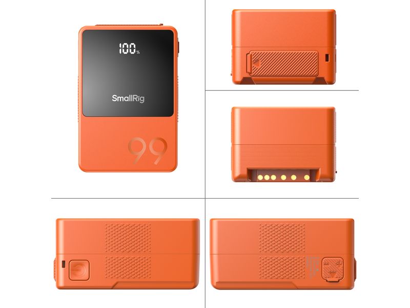 Smallrig VB99 Mini V-Mount-Batterie Orange Kompakter und leichter V-Mount-Akku