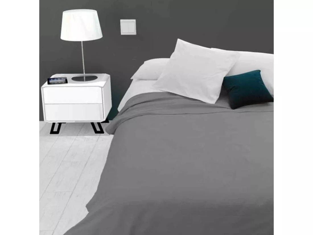 Jeté de lit Adèle gris 180x220 cm