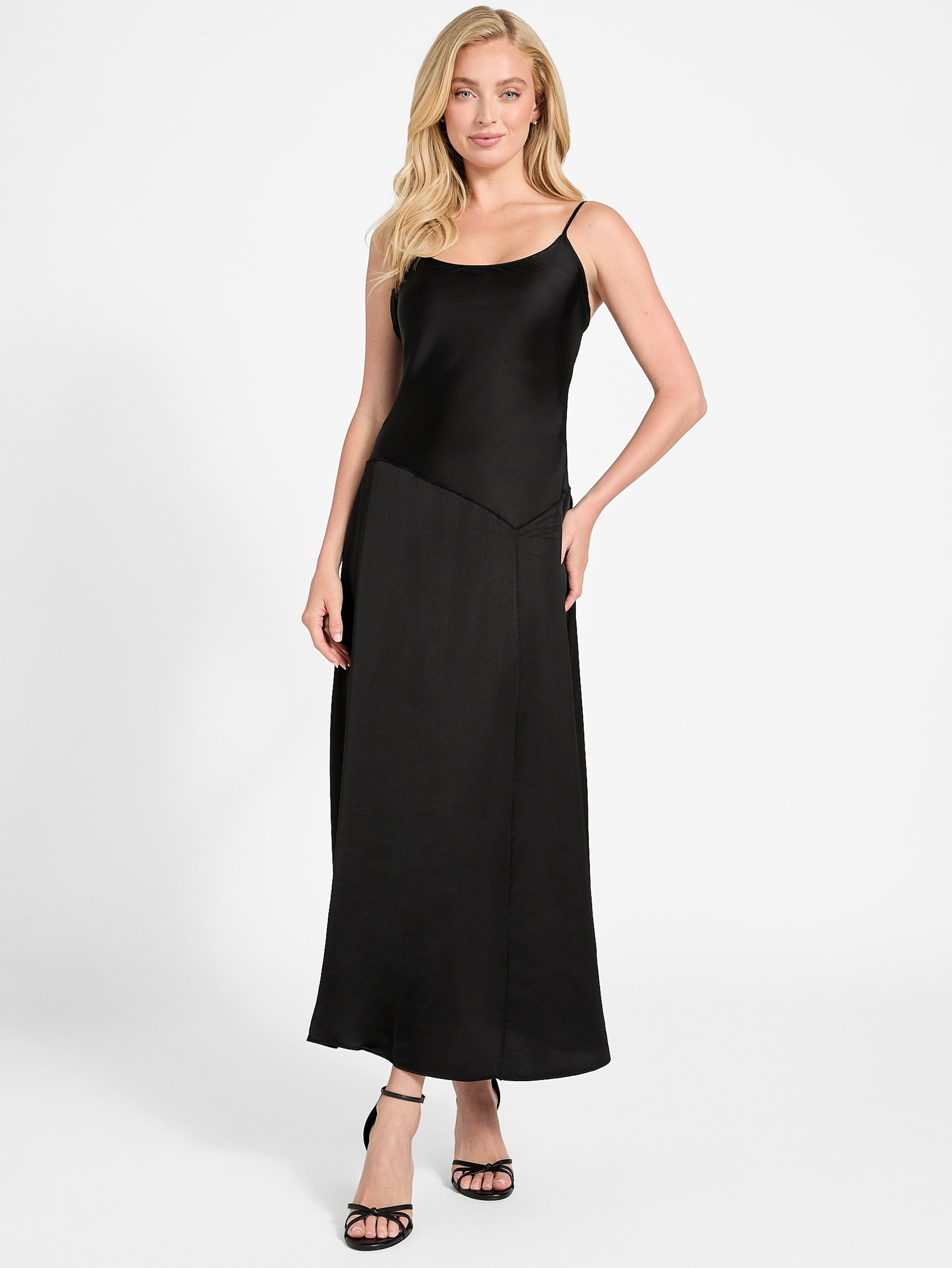 Vestido longo Jasmin em tecido plano