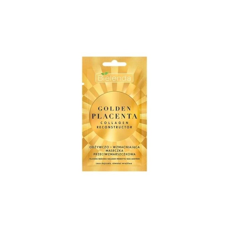 Bielenda GOLDEN PLACENTA COLLAGEN RECONSTUCTOR voedend en versterkend anti-rimpel gezichtsmasker 8 g