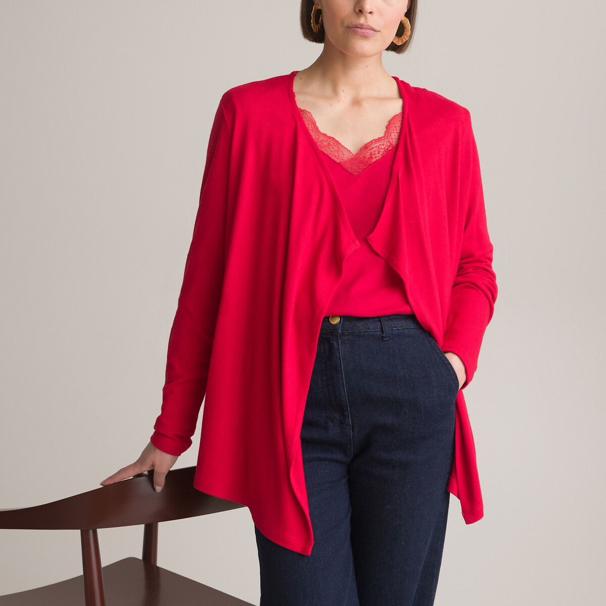ANNE WEYBURN<br>Cardigã em malha fina