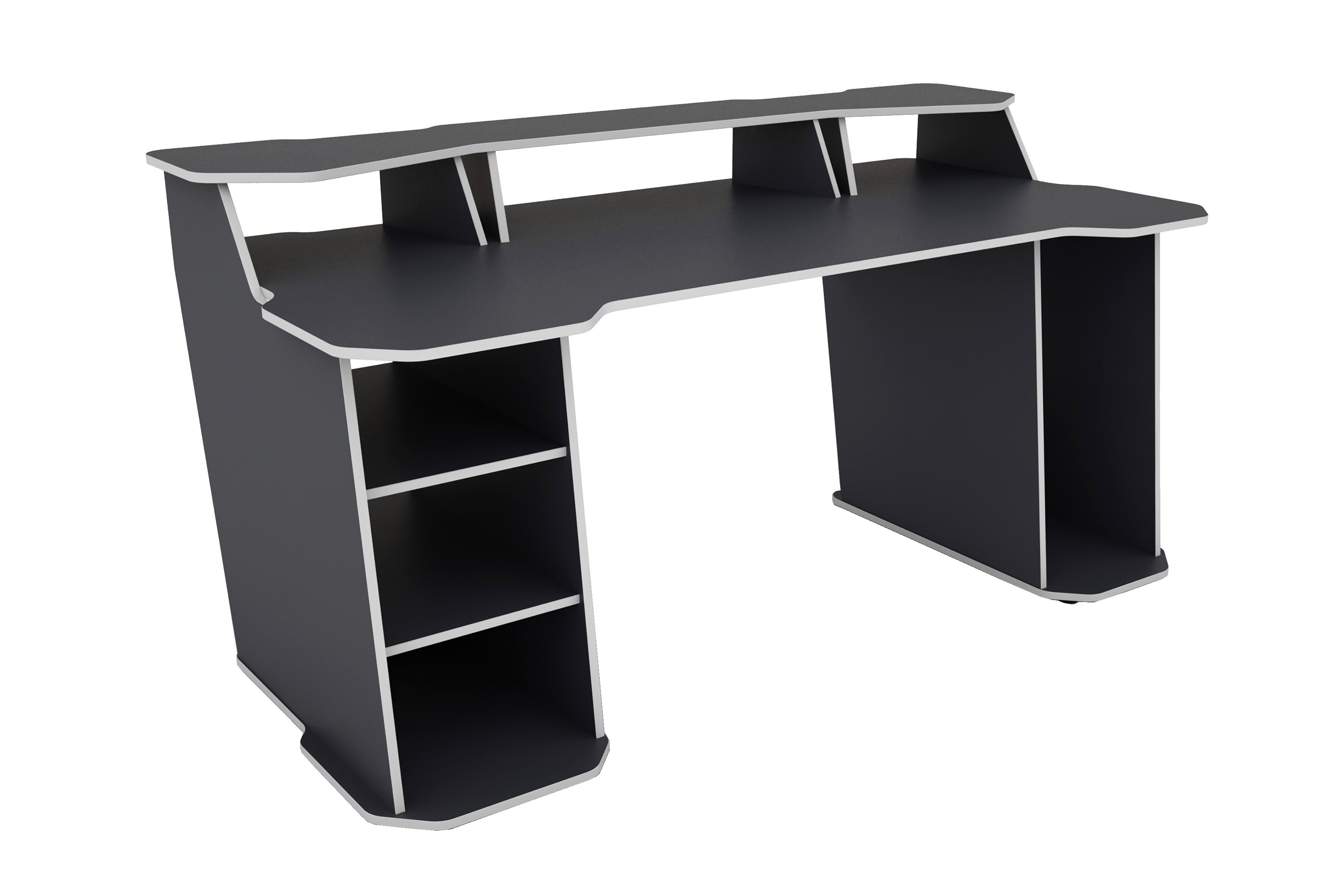 byLIVING Schreibtisch MATRIX, Breite 180 cm, anthrazit/weiß, 4 offene Fächer