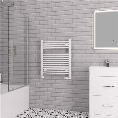 Eastbrook Biava gebogen handdoekradiator 60x70cm 440W wit glans