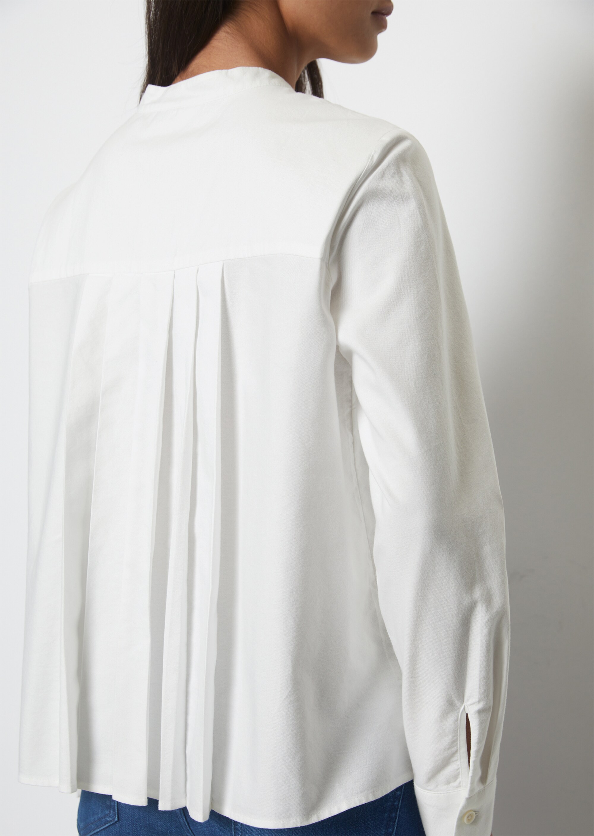 Bluse mit Falten-Detail regularaus Oxford-Qualität