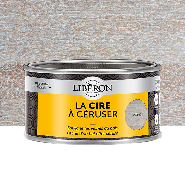 Cire à céruser pour meubles et objet Libéron blanc 250ml