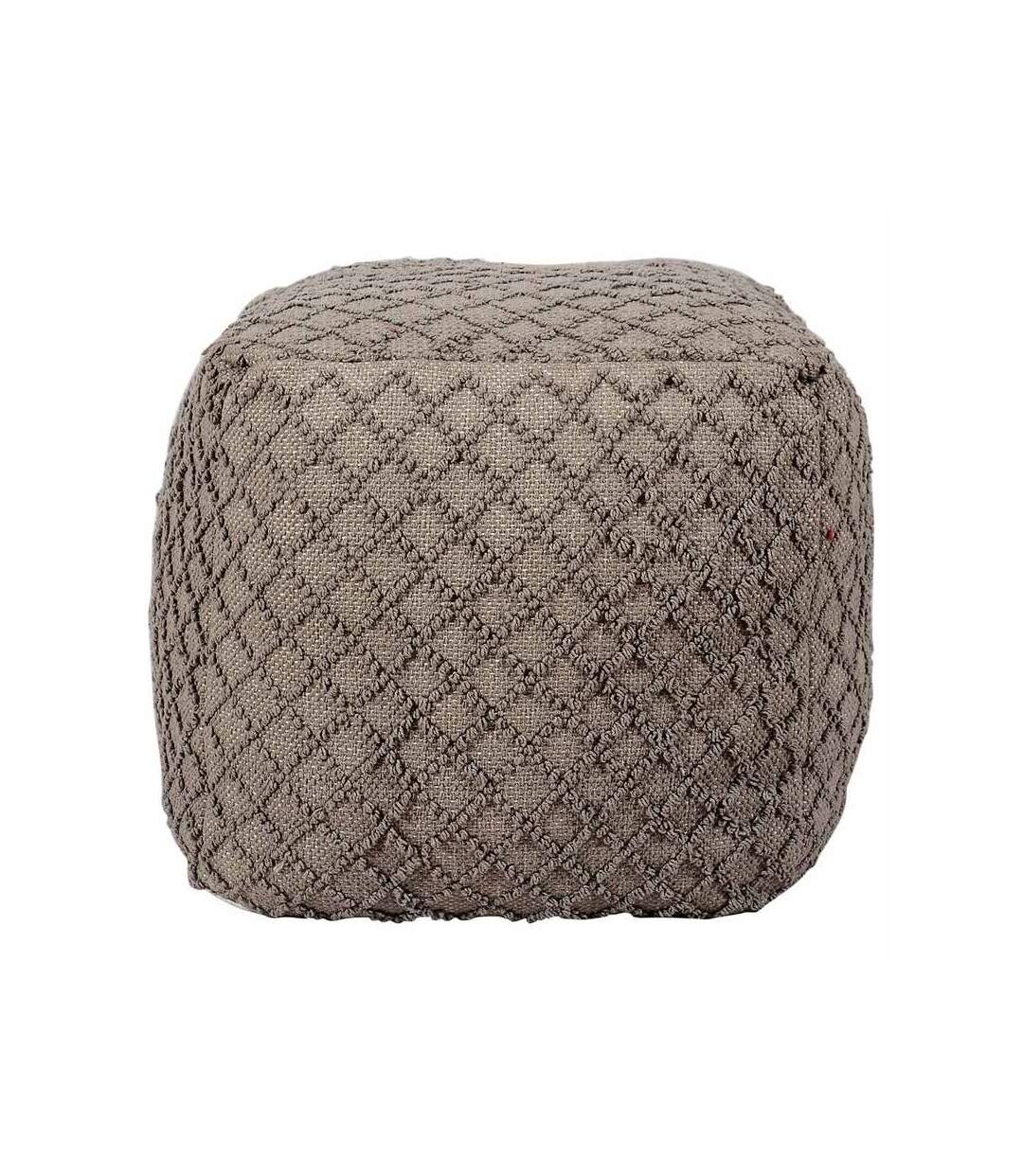 Paris Prix - Pouf Tissu Imprimé belgia 40cm Taupe