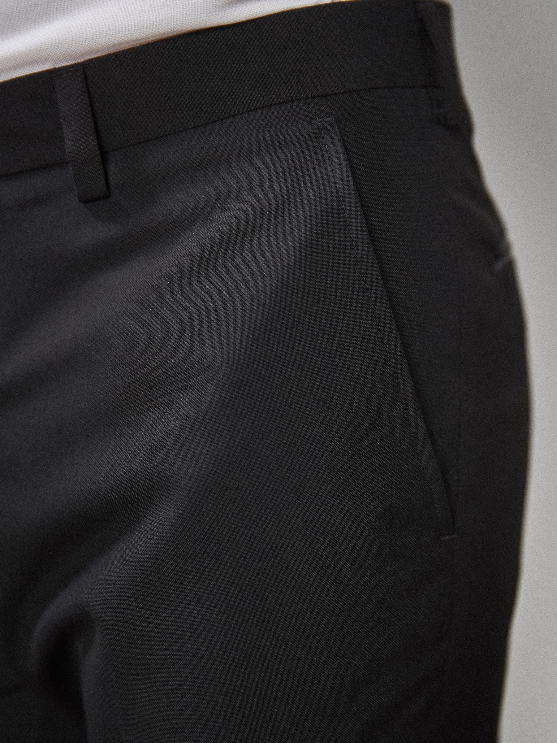 Zwart - Slim Fit - Pantalon in smokingstijl