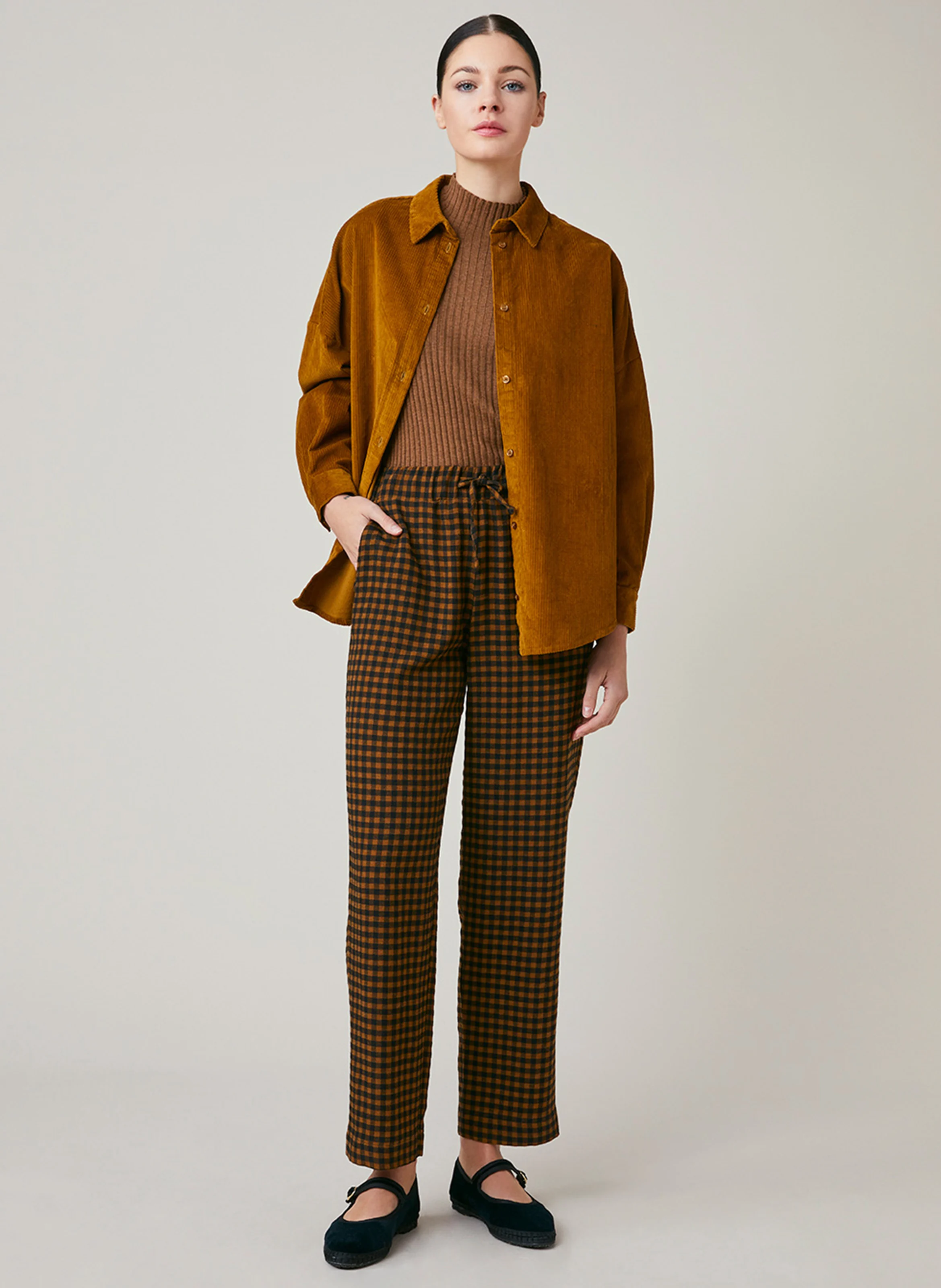 FLOYD - Pantalon droit à carreaux | Marron