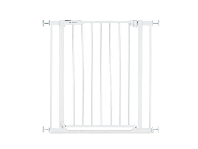 Hauck Türschutzgitter Clear Step 2 Weiss 75 cm - 80 cm Barrierefreies, manuell schliessendes Tür- und Treppenschutzgitter-Set