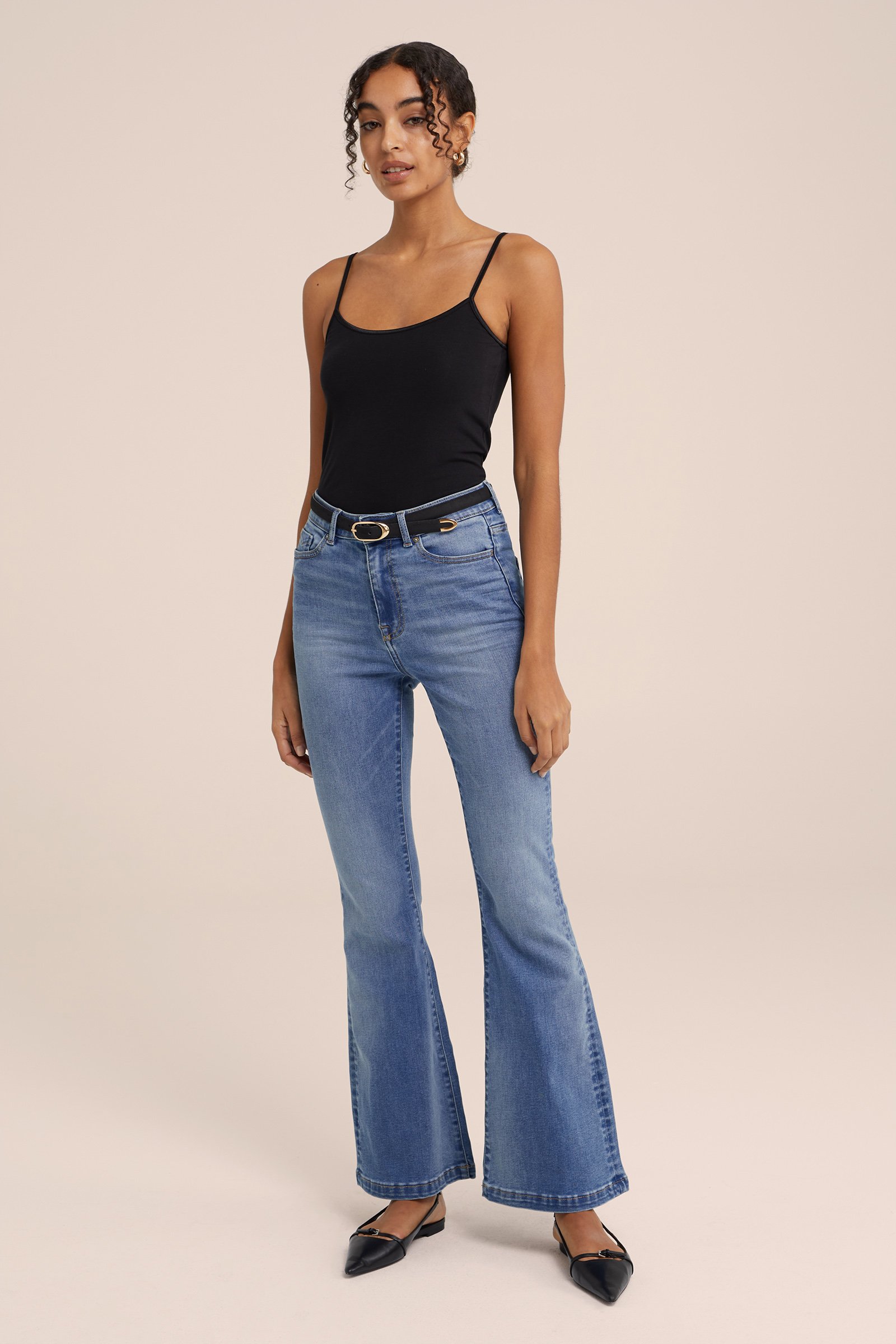 singlet van katoen WE Fashion Zwart