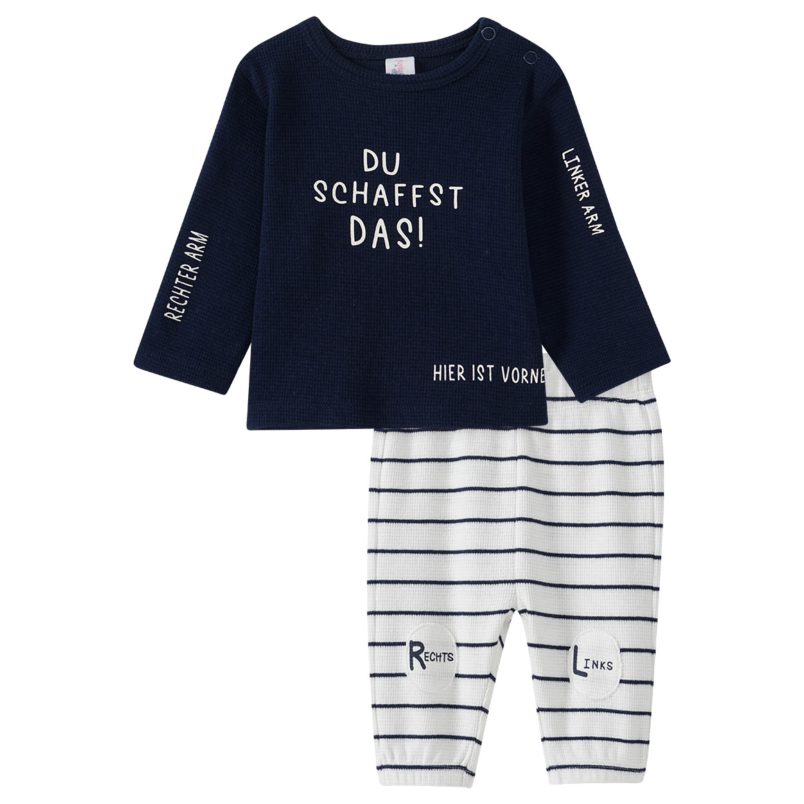 Topomini Newborn Langarmshirt und Leggings im Set dunkelblau / creme