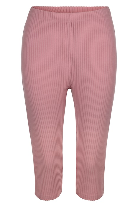 3/4-Leggings, Tight Fit, Rippjersey, Elastikbund