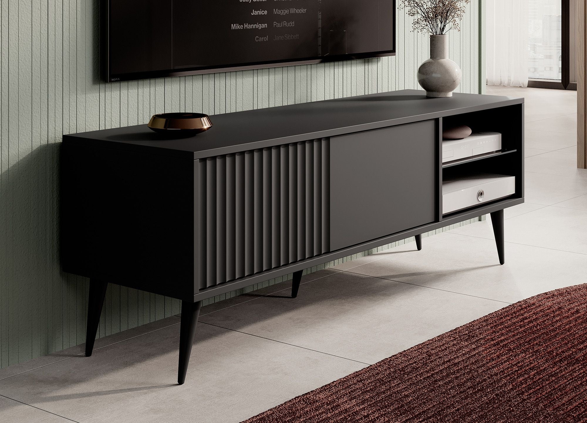 Meubella - TV-Meubel Winq  - Antraciet - 135 cm