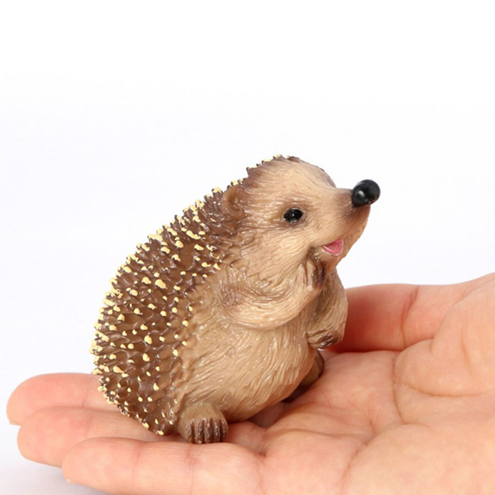 (3er Set) Süsse Igel Familie Miniatur Dekoration Garten Accessoire - Braun