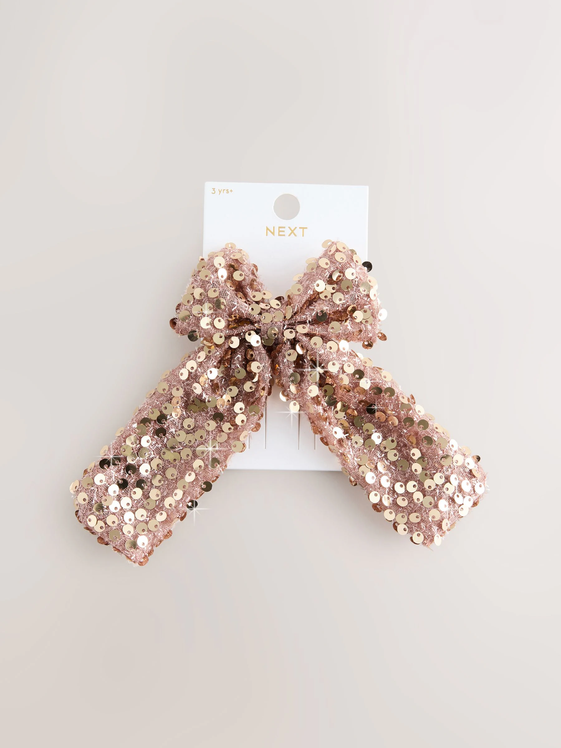 Metallic - Rose Gold Sequin Bow Hair Clip