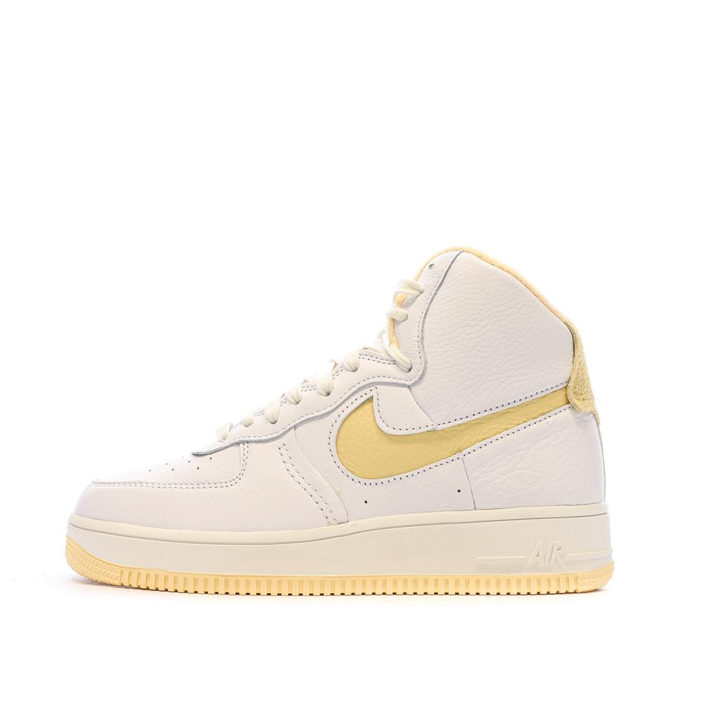 Nike Baskets Blanches/Jaune Femme Nike Air Force 1 Sculpt