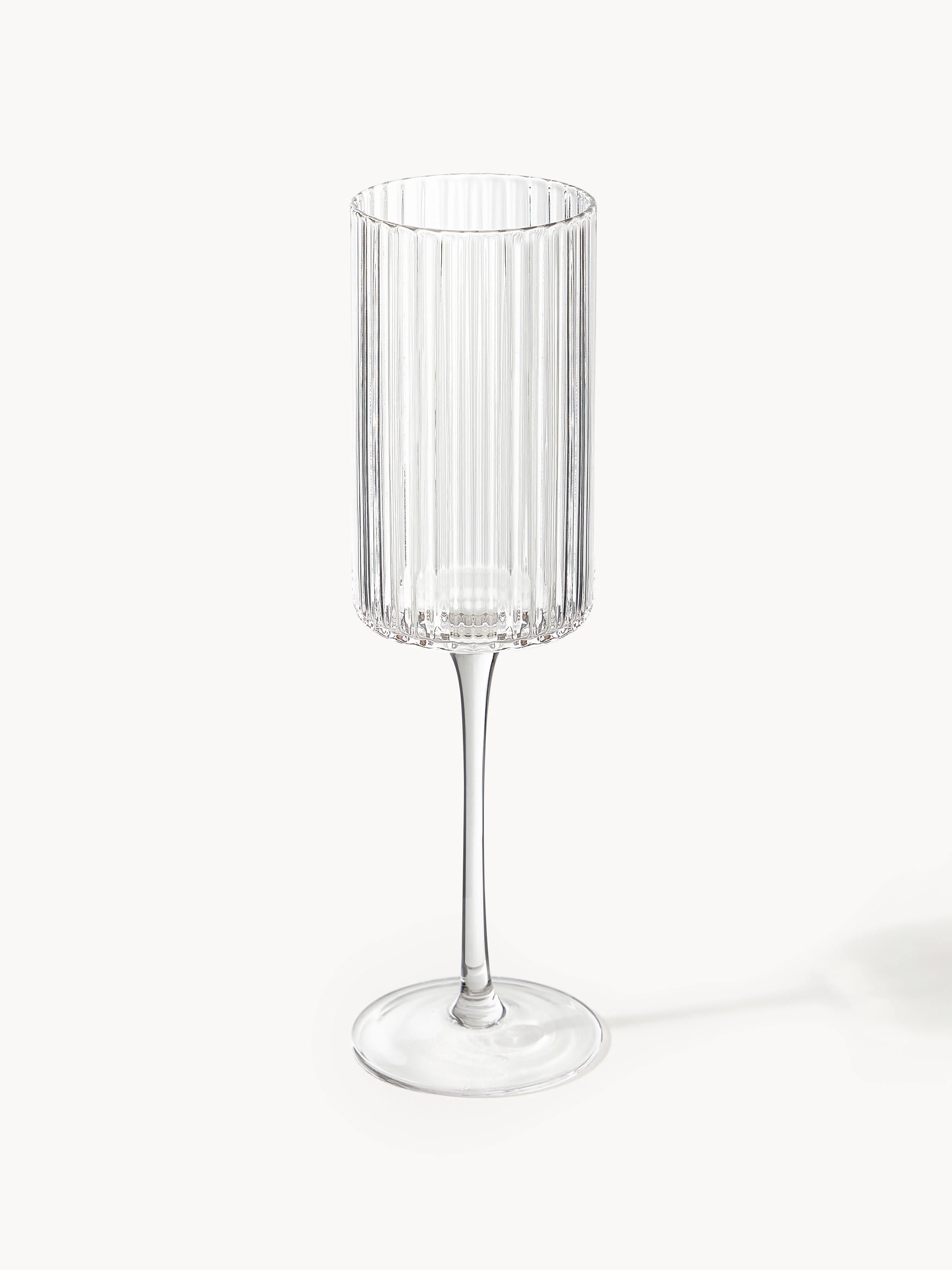 Mondgeblazen champagneglazen Aleo, 4-delig